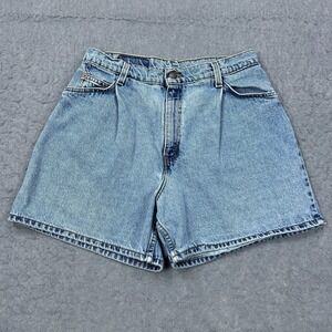 VTG Levi's 981 Relaxed Fit Shorts Womens 12 Blue Denim Orange Tab Jorts USA Made